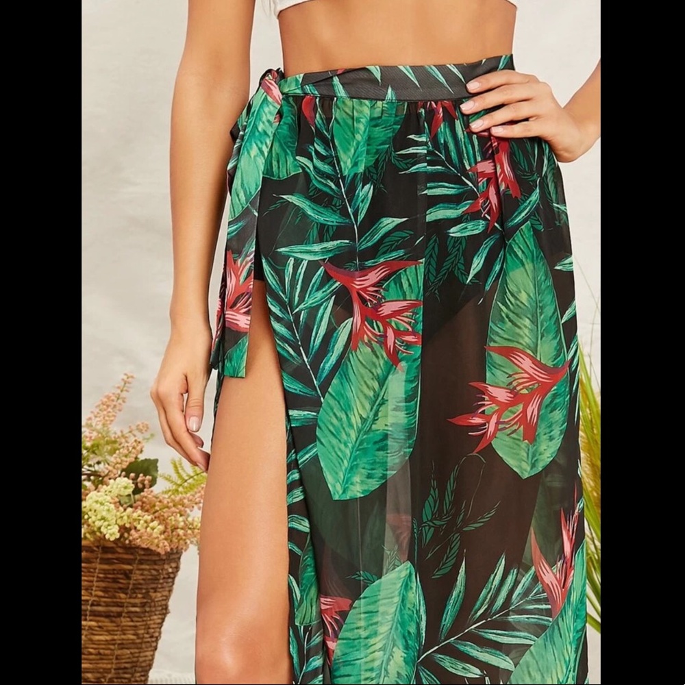 Tropical, Boho, Swimwear, Cover-Up Skirt - Picture 3 of 5